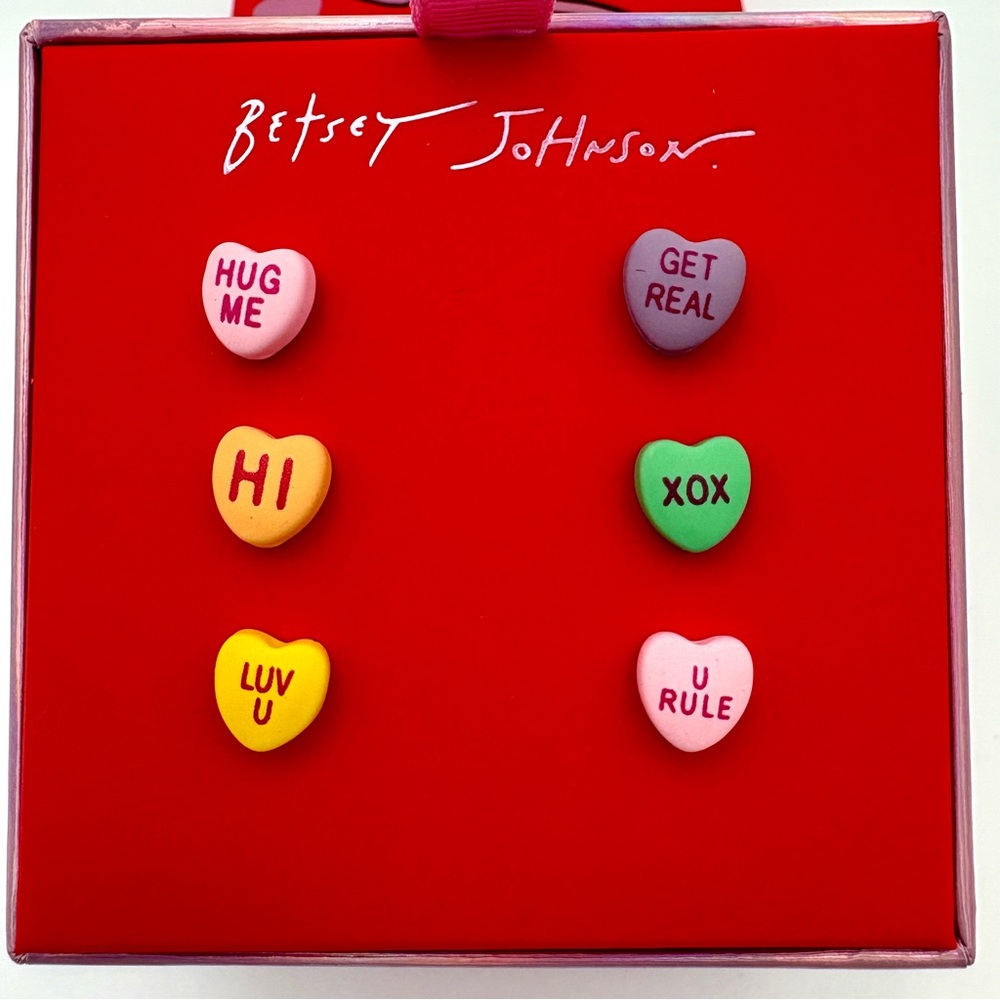 💘 Betsey Johnson Candy Heart Stud Earring Set (6 Pairs) | NWT